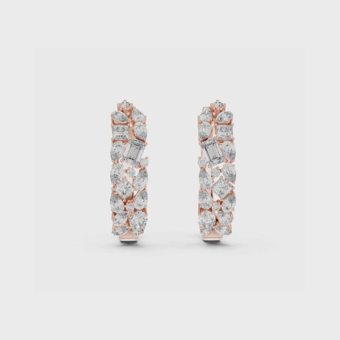 Multi Gleam Hoops-silver