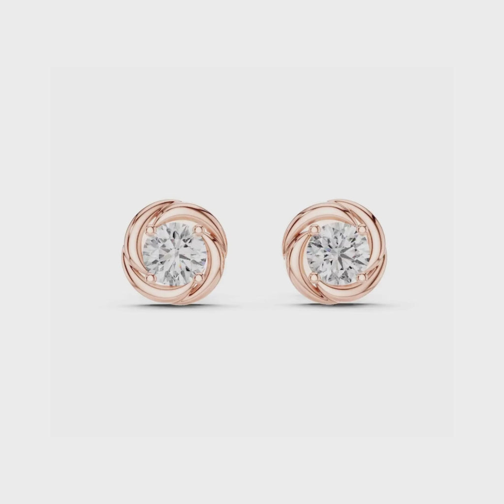 Radiant Twist Studs-silver
