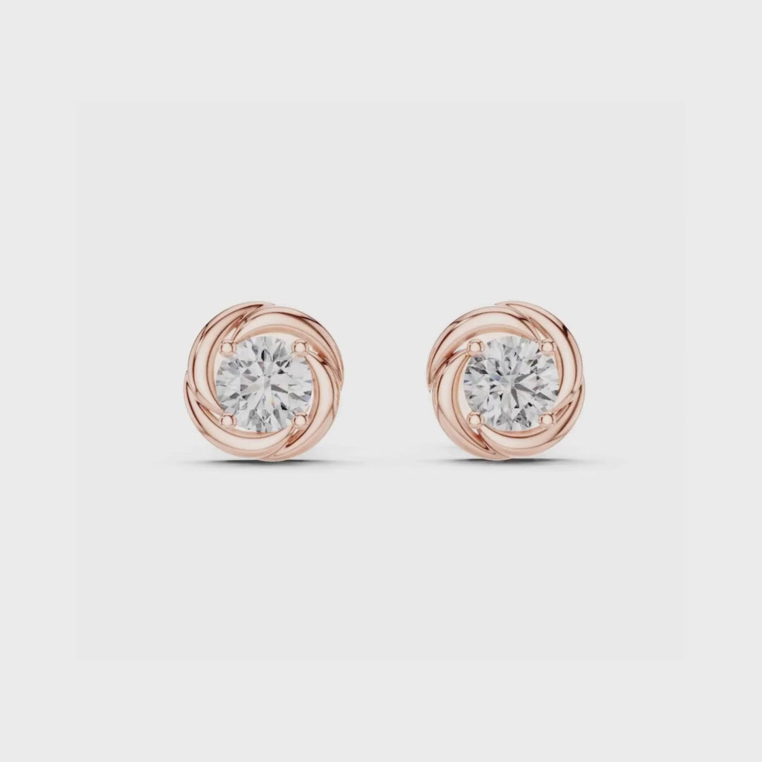 Radiant Twist Studs-silver