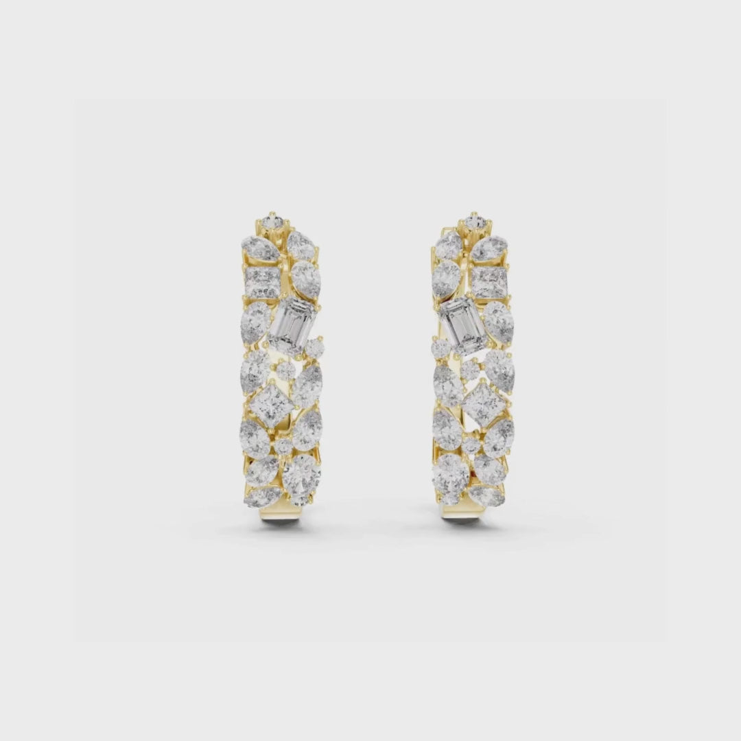 Multi Gleam Hoops-silver