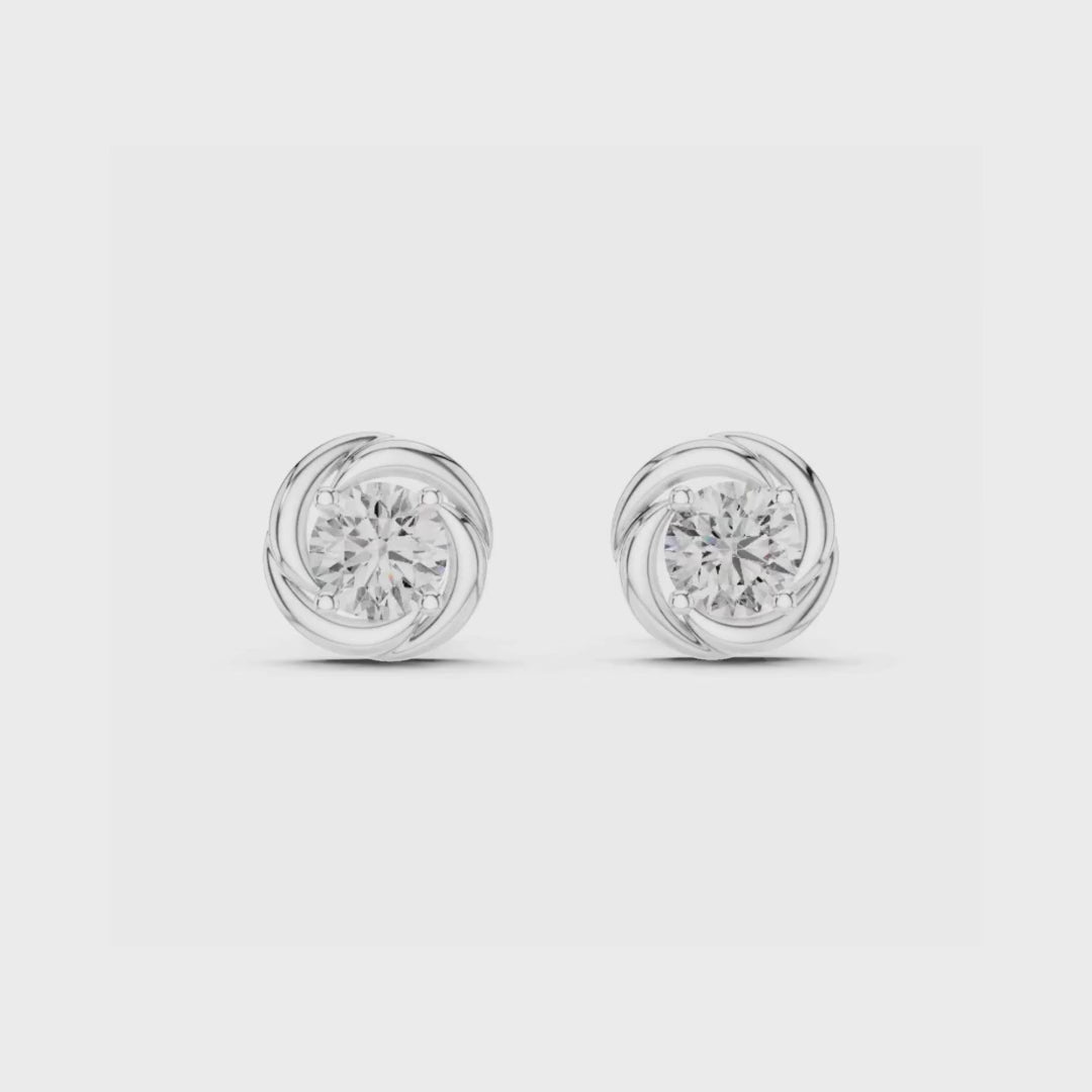 Radiant Twist Studs-silver