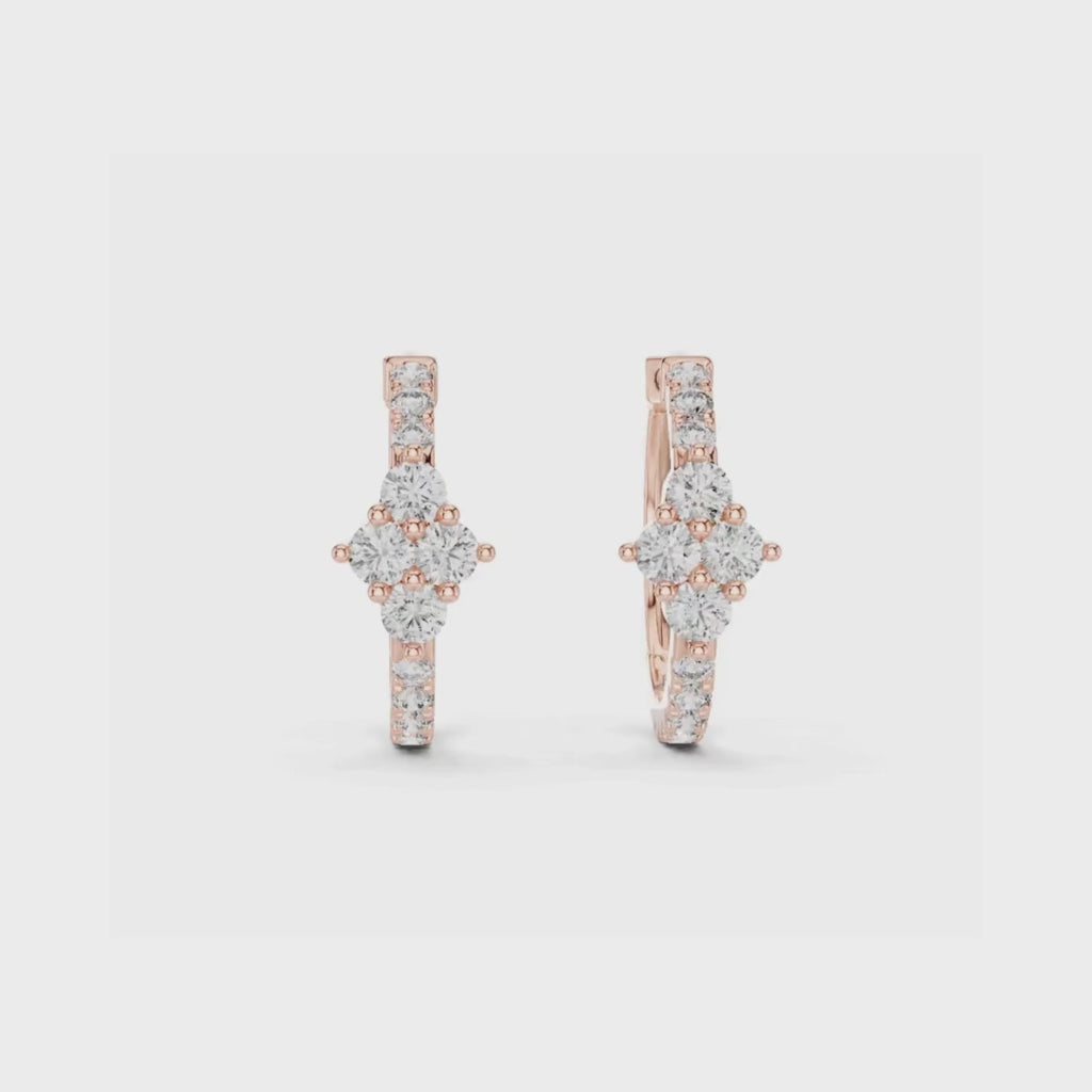 Luxe Diamond Hoops-silver