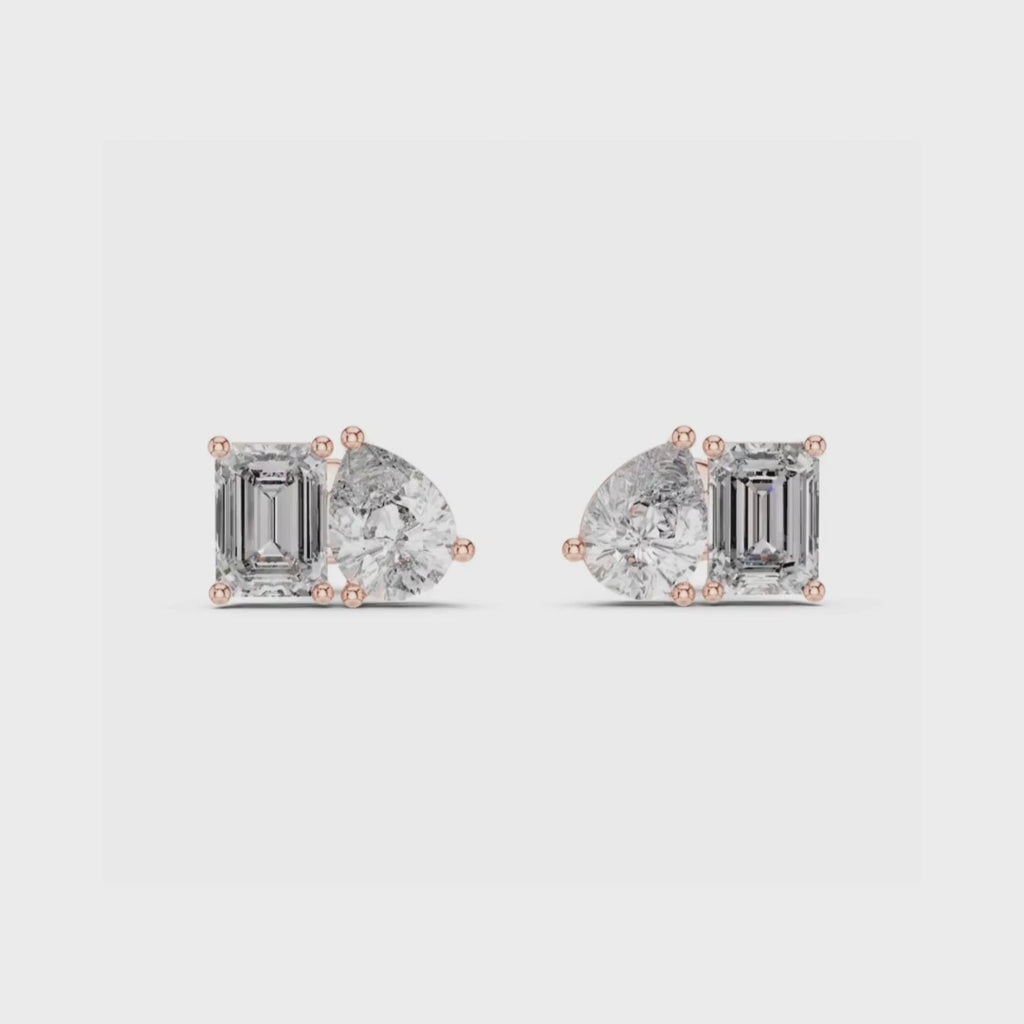 Twin Radiance Studs-silver