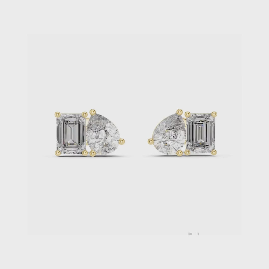 Twin Radiance Studs-silver